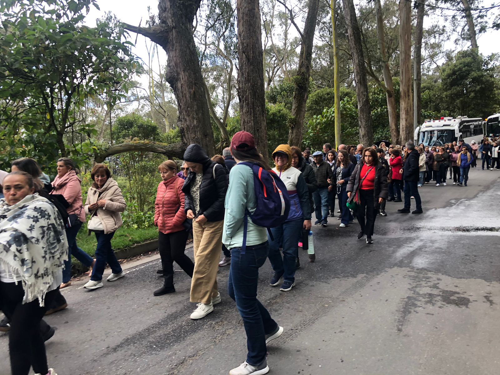 En peregrinación de camino al Santuario