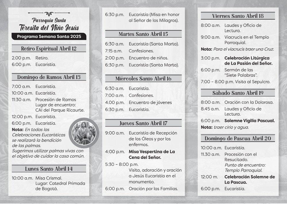 PROGRAMACIÓN SEMANA SANTA 2025