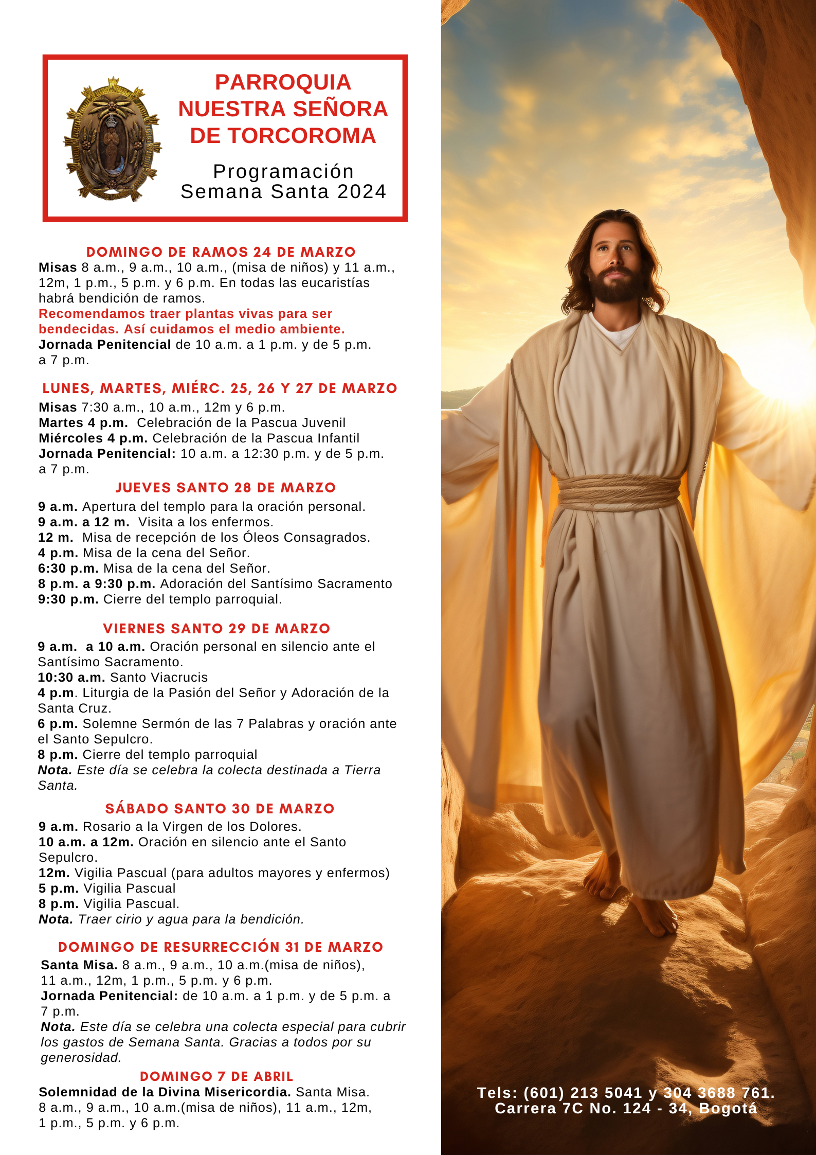 Programación de Semana Santa Torcoroma 2024