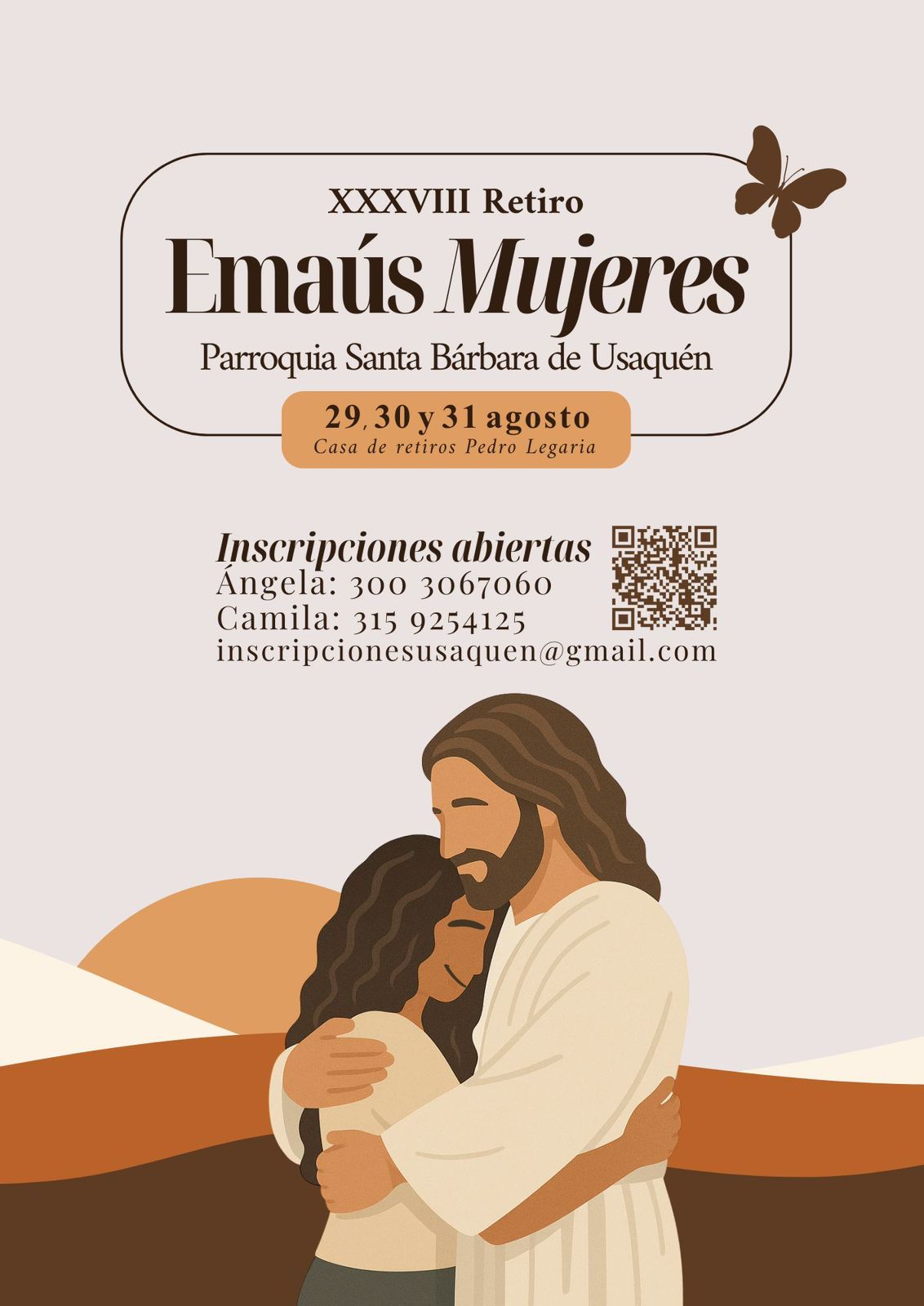 XXXVIII RETIRO DE EMAÚS MUJERES PARROQUÍA SANTA BÁRBARA DE USAQUÉN Te invitamos a inscribirte para vivir la mejor experiencia de tu vida. 👇🏻👇🏻👇🏻 https://forms.gle/5H9hLvTv8T4duy2C9 