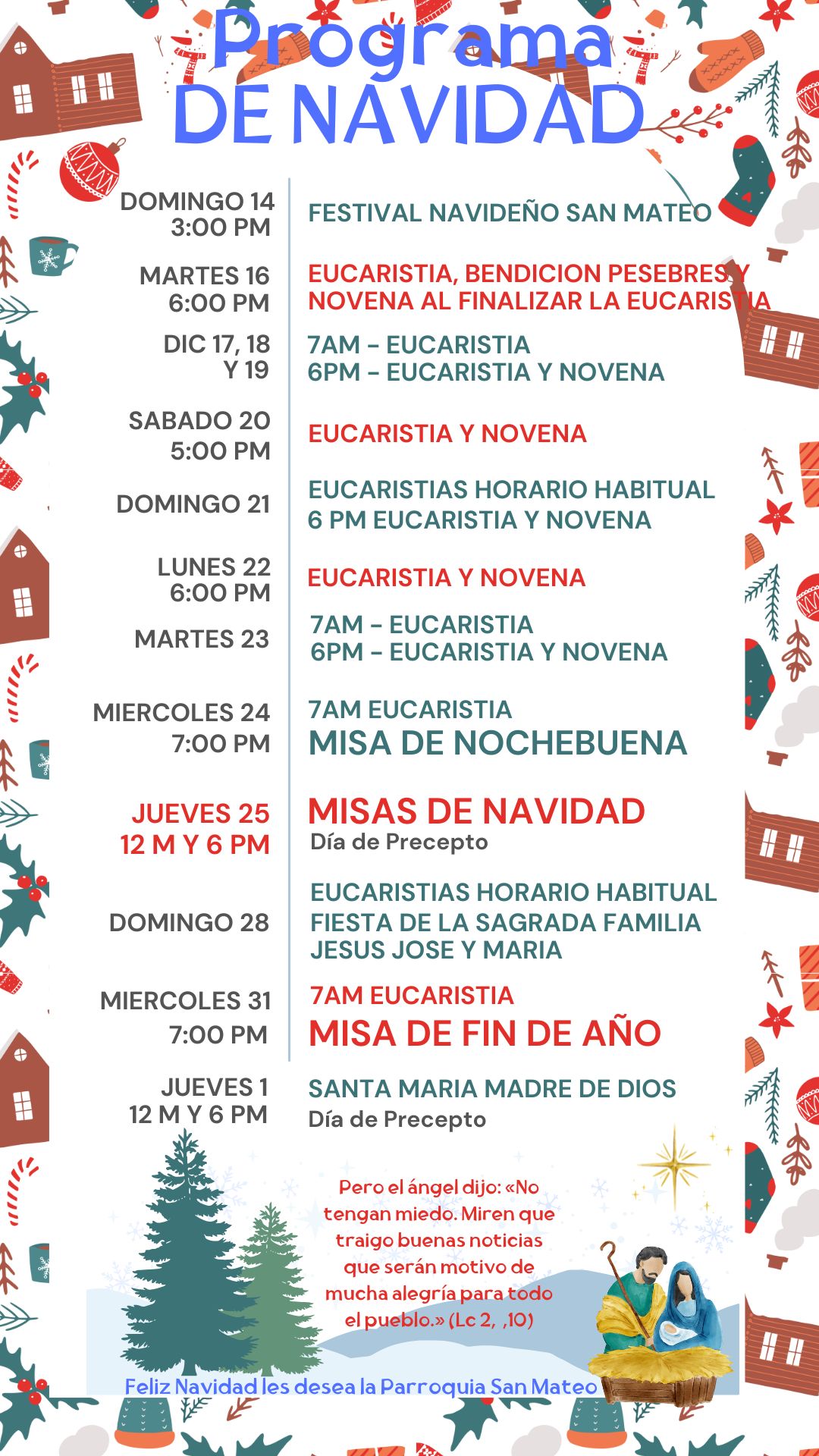 PROGRAMACION NAVIDAD 2025 | Arquidiócesis de Bogotá