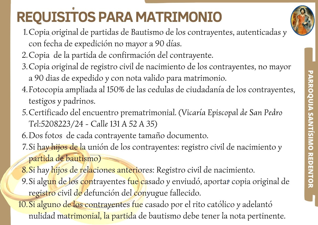requisitos matrimonio