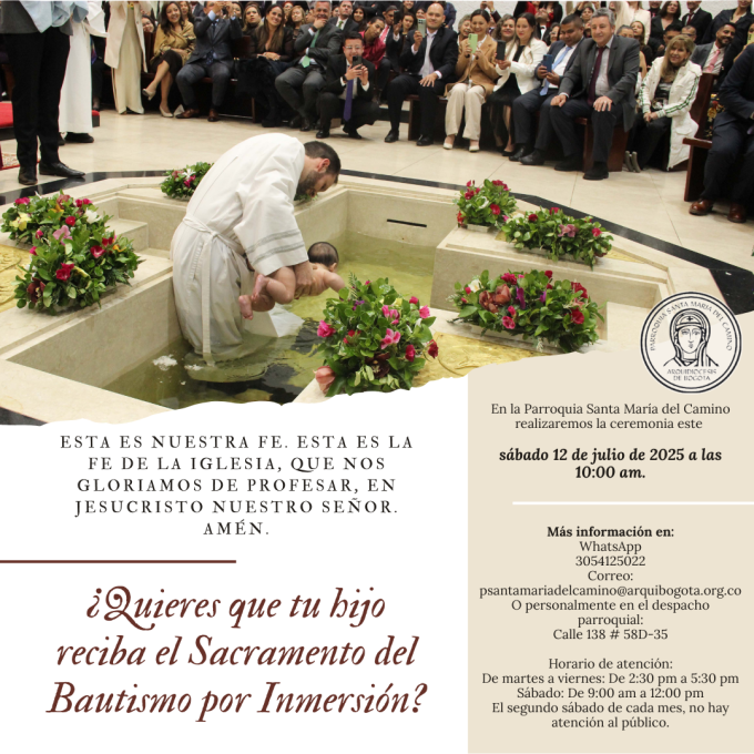 Invitación a la ceremonia de bautismo por inmersión