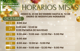 HORARIOS DICIEMBRE 2024 Y ENERO 2025